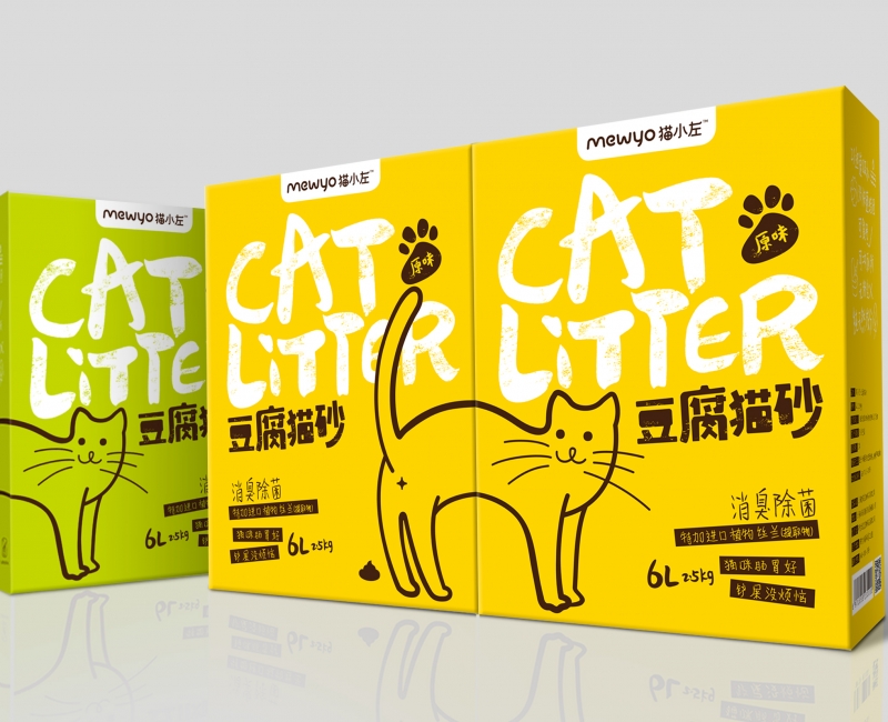 貓小左貓砂包裝設計包裝設計案例 - 四喜設計作品